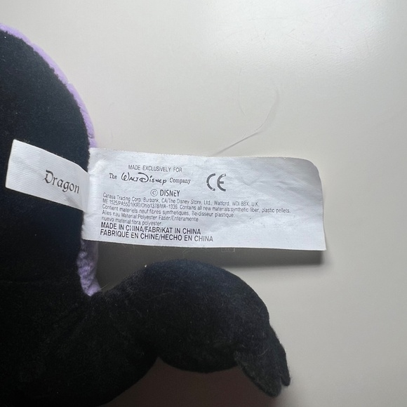 Disney Sleeping Beauty Maleficent Dragon 11" Plush Black, Purple, Shiny Wings - Picture 4 of 4